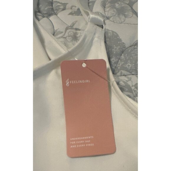 FeelinGirl White Shaping Bodysuit With Built-In Bra, Adjustable Straps, Medium - Picture 11 of 12